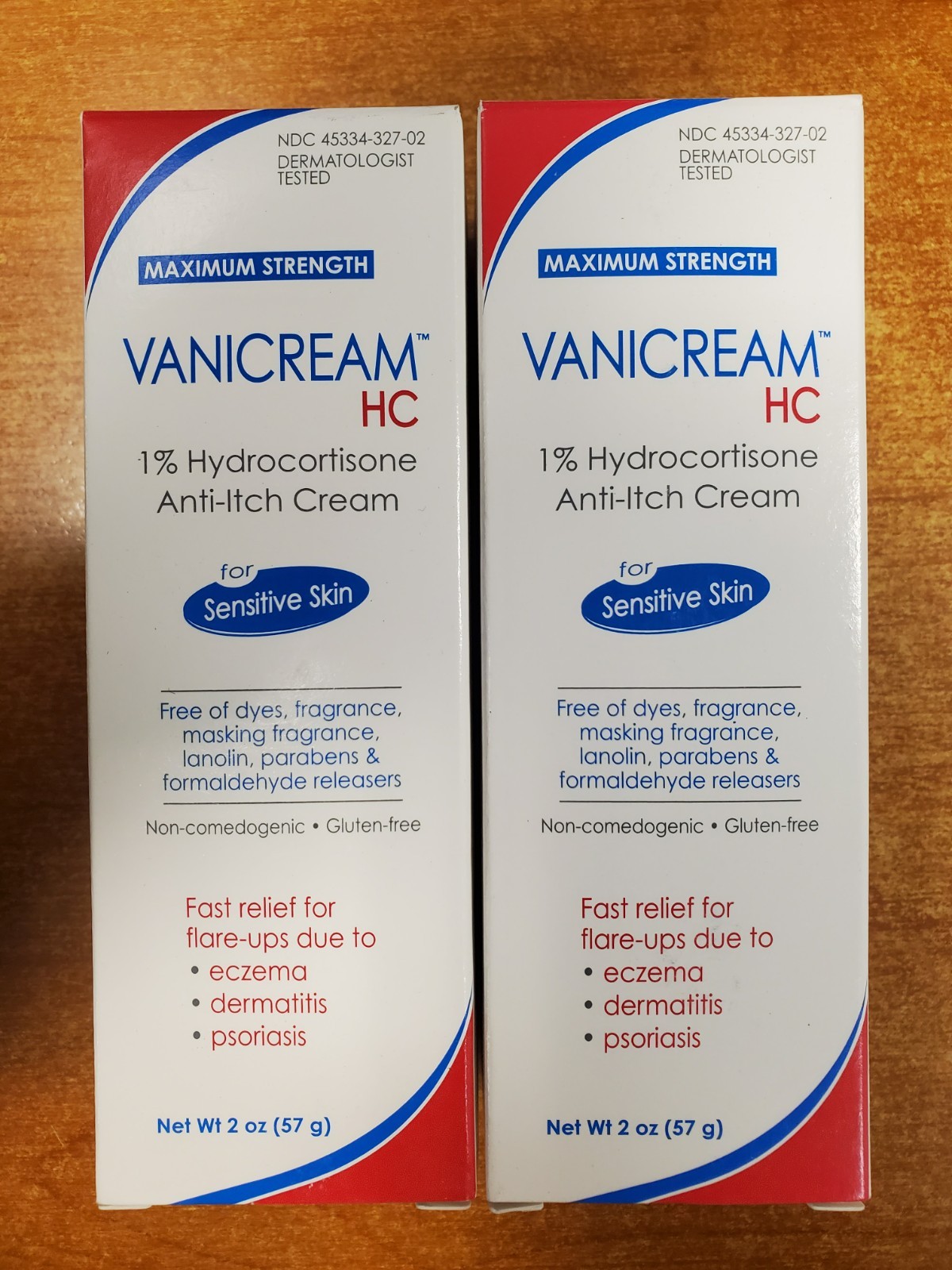 2 Pk: Vanicream HC 1 % Hydrocortisone Cream Sensitive Skin (Exp 4/30/26) 7028