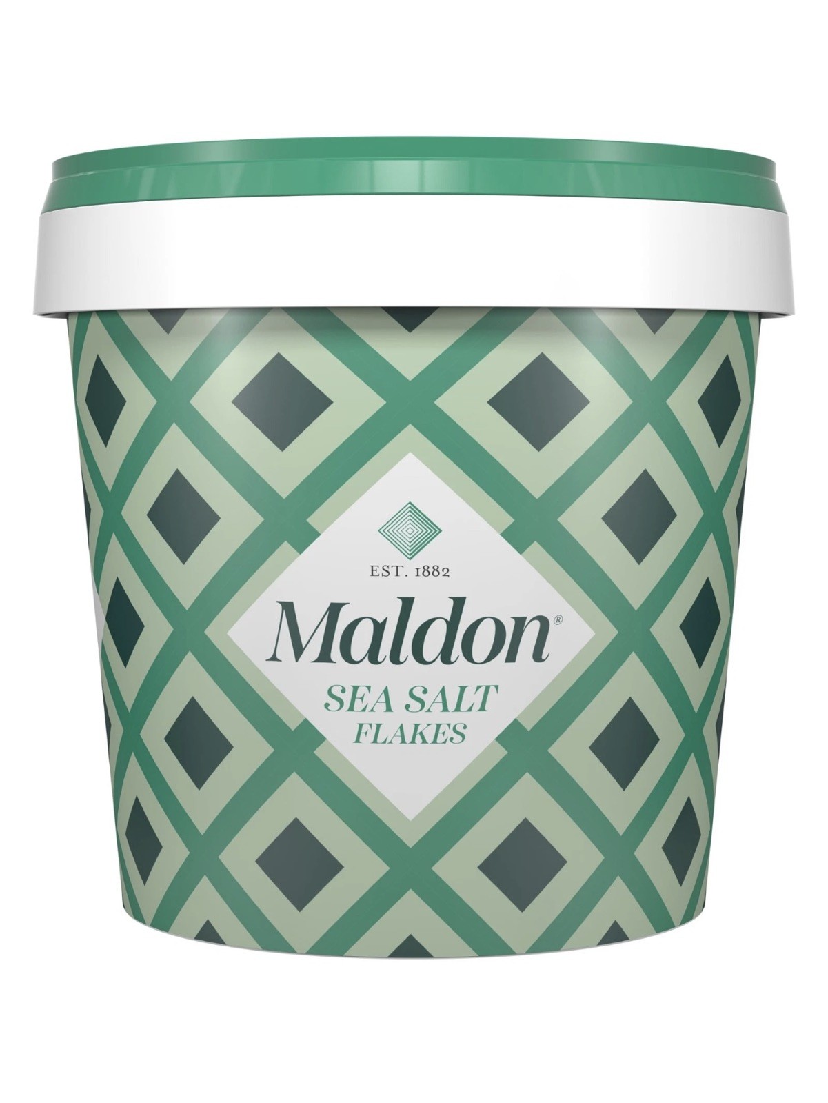 Sea Salt Flakes, 1.25lbs (570 g), Resealable Tub, Kosher, Natural - Maldon