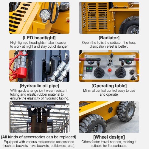 New Mini Skid Steer Loader Wheel Type Riding Skid Machine