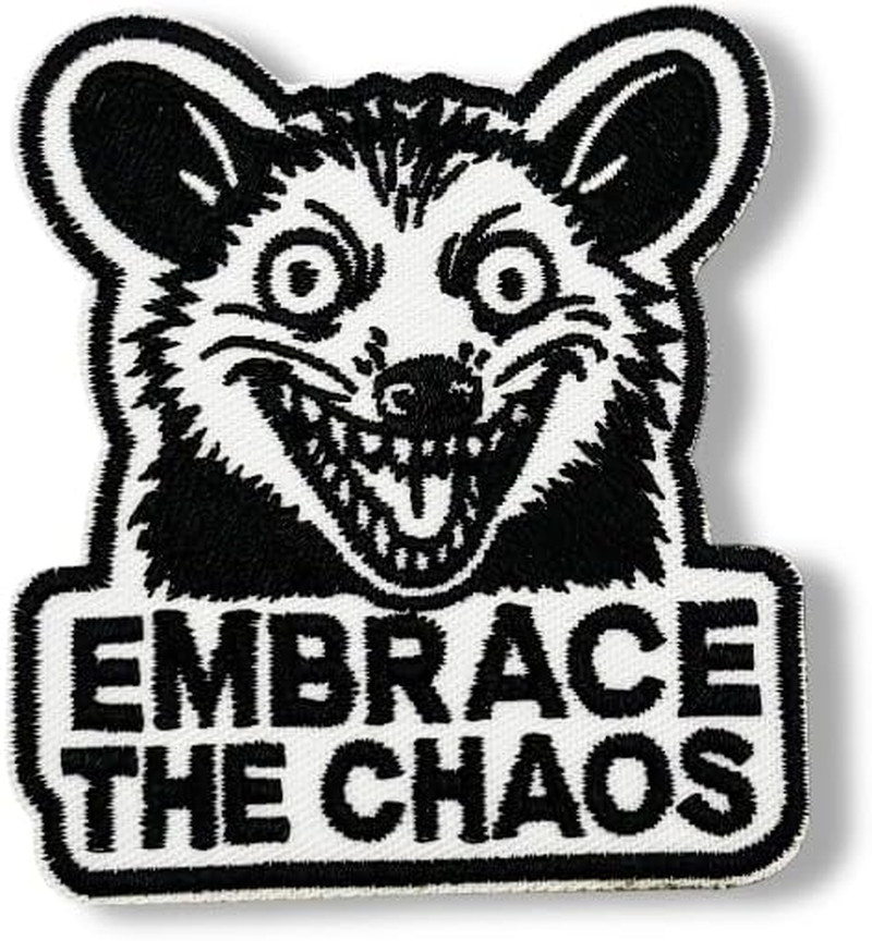Embrace the Chaos Patch – 3 Inch Funny Morale Patch with Hook & Loop Backing – C