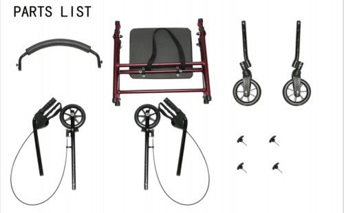Folding Adjustable Rollator Walker Assist Stroller With 4 Wheels Seat and Back