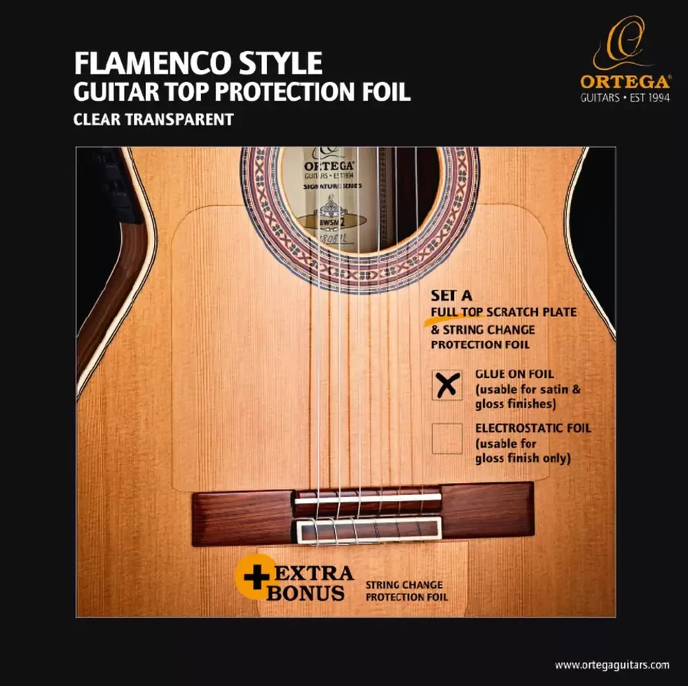 Flamenco Full Top Scratch Plate Pickguard w/ String Change Foil - Permanent -...