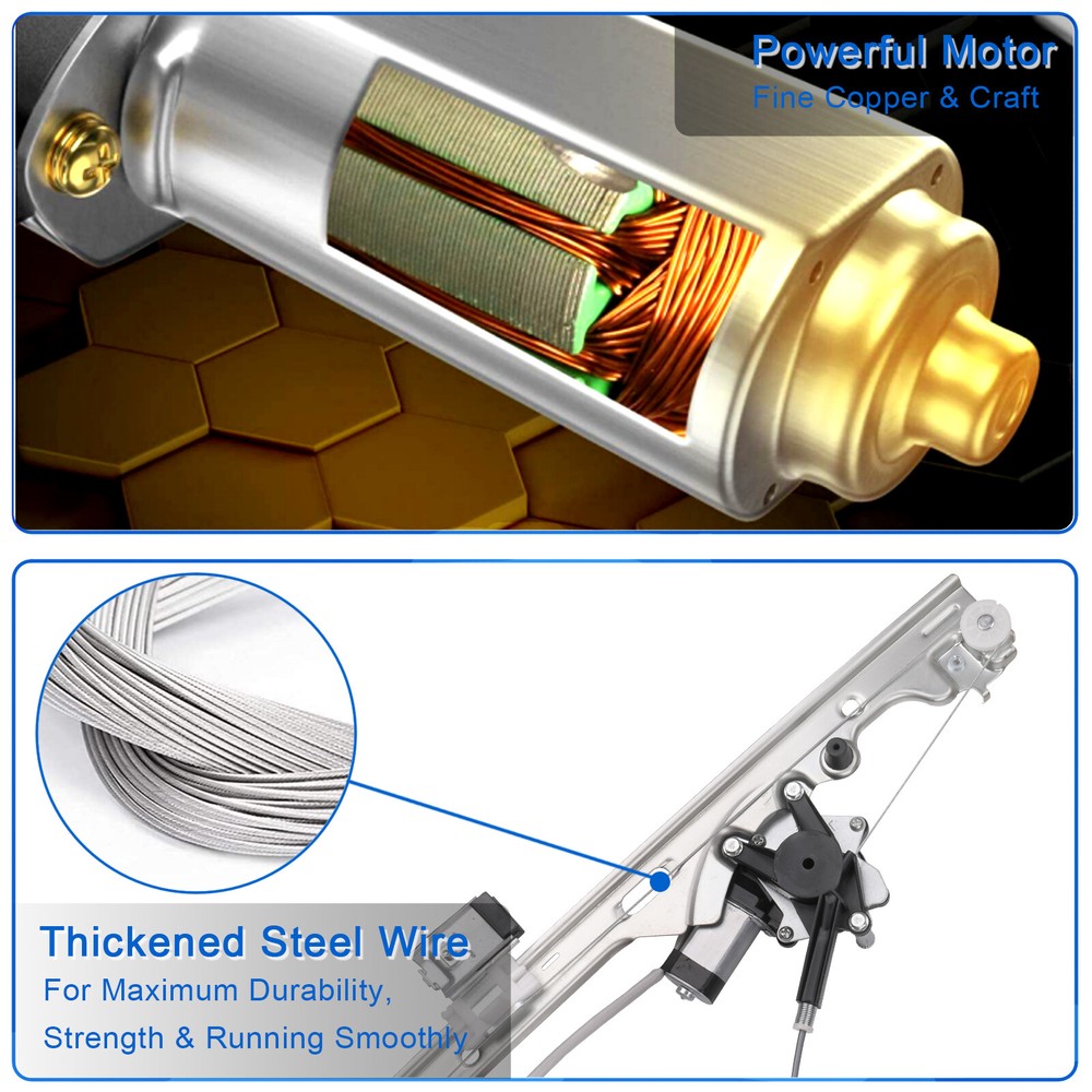 Power Window Regulator&Motor for Chevy GMC Cadillac Front Driver&Passenger Side