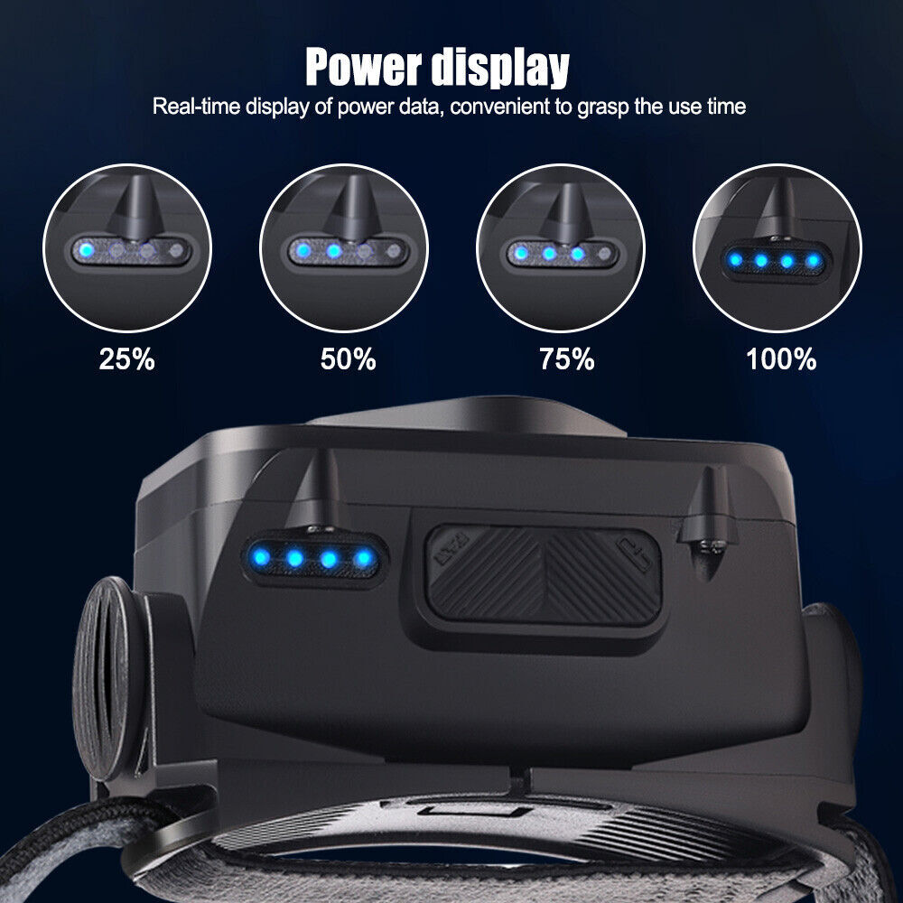 COB LED Headlamp USB Rechargeable Headlight Torch Work Light Bar Head Band Lamp
