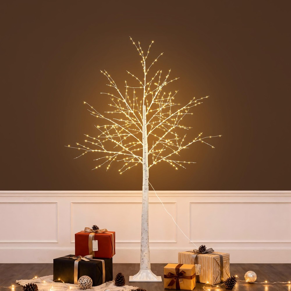 5FT White Firefly Tree with Lights - Lighted Firefly Tree with 350 Warm White...