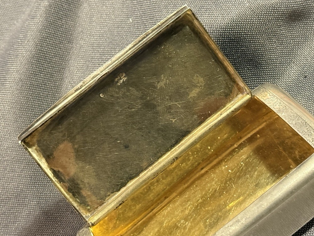 Antique Victorian 800 Silver Snuff Box Dated 1874