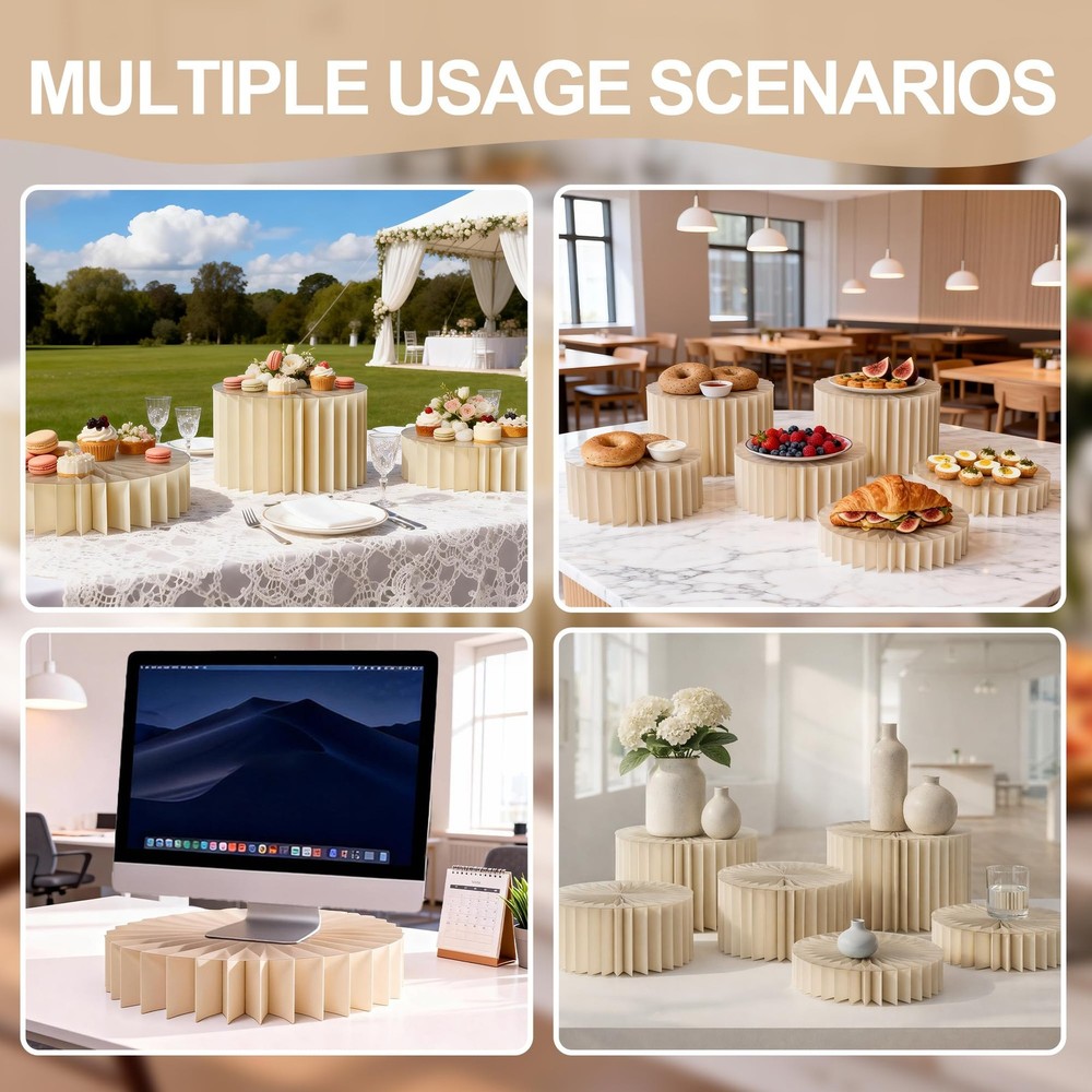 Yeasfe 6 Pcs Buffet Risers, Food Display Risers for Buffet Table, Food Risers...