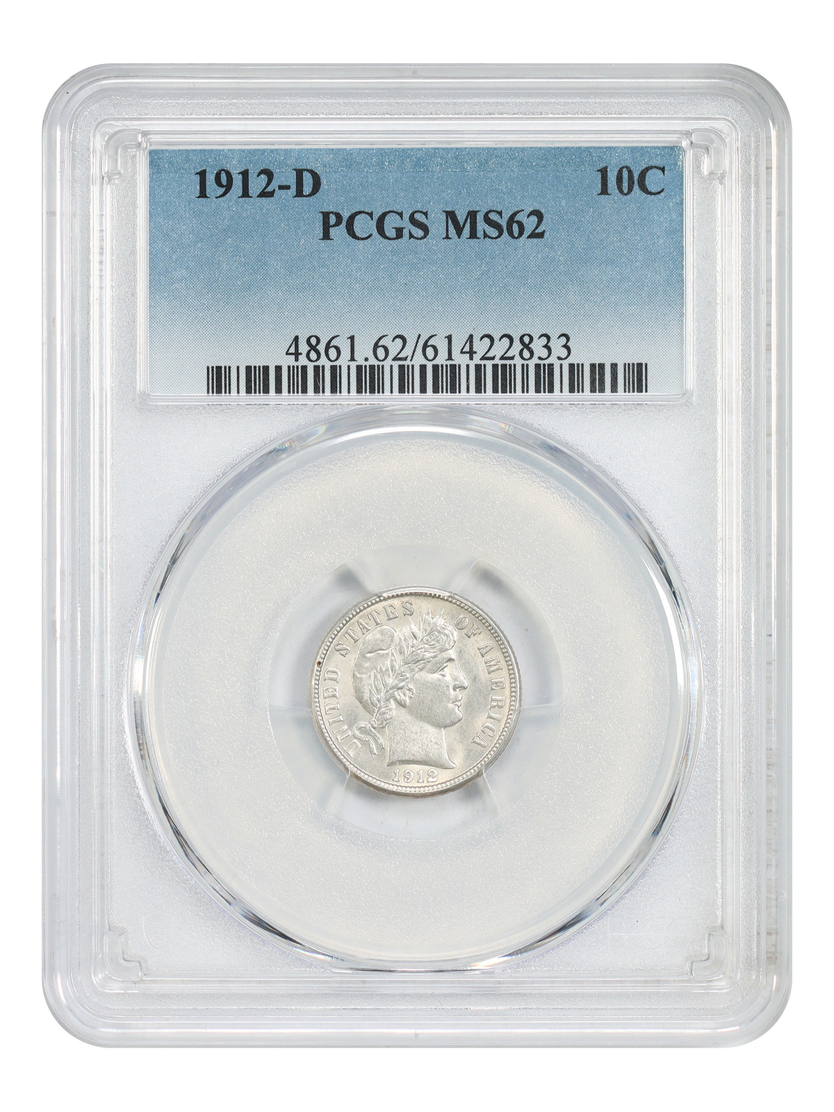 1912-D 10C PCGS MS62 - Barber Dime