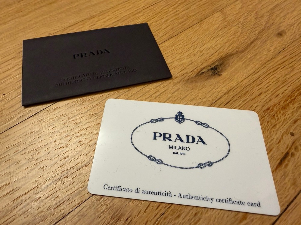Authentic PRADA Milano Authenticity Certificate Card + Original Envelope