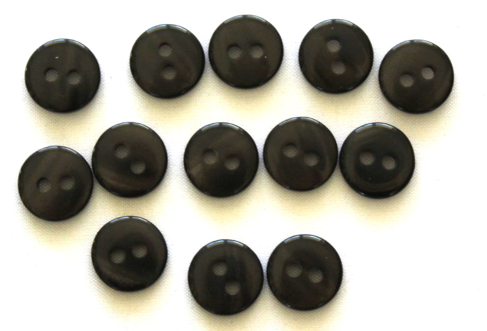 13 x  Brown, 2 Hole, 12mm  Beutron Plastic Buttons