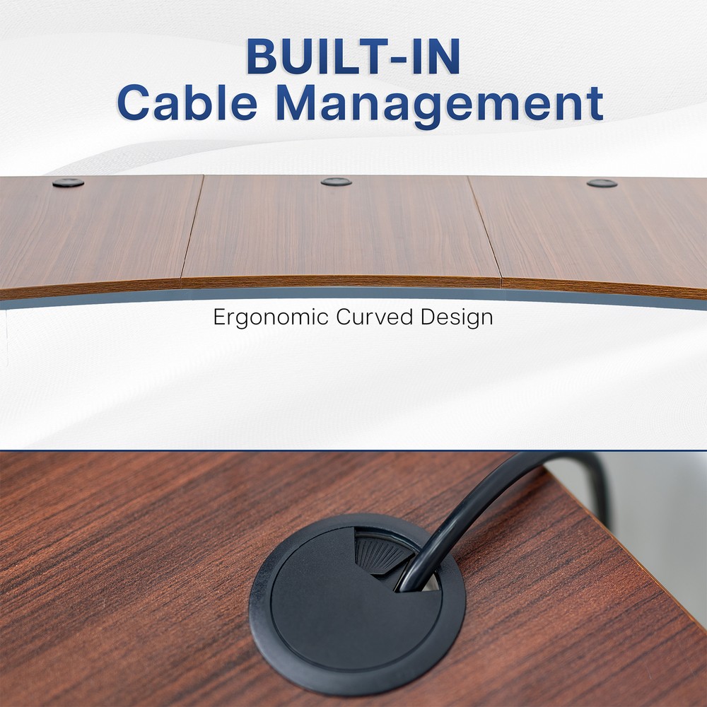 VIVO Dark Walnut 63" x 32" Table Top for Adjustable Standing Desk Frames
