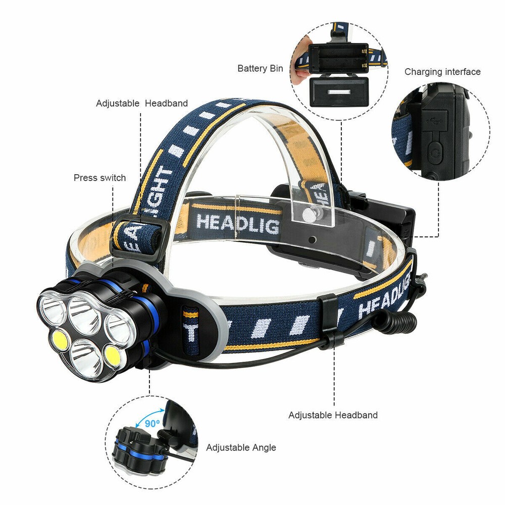 Super Bright 7 LED Headlamp Headlight Flashlight Head Torch