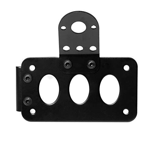Motorcycle License Plate Bracket - Universal Side Mount Holder with Tail Light