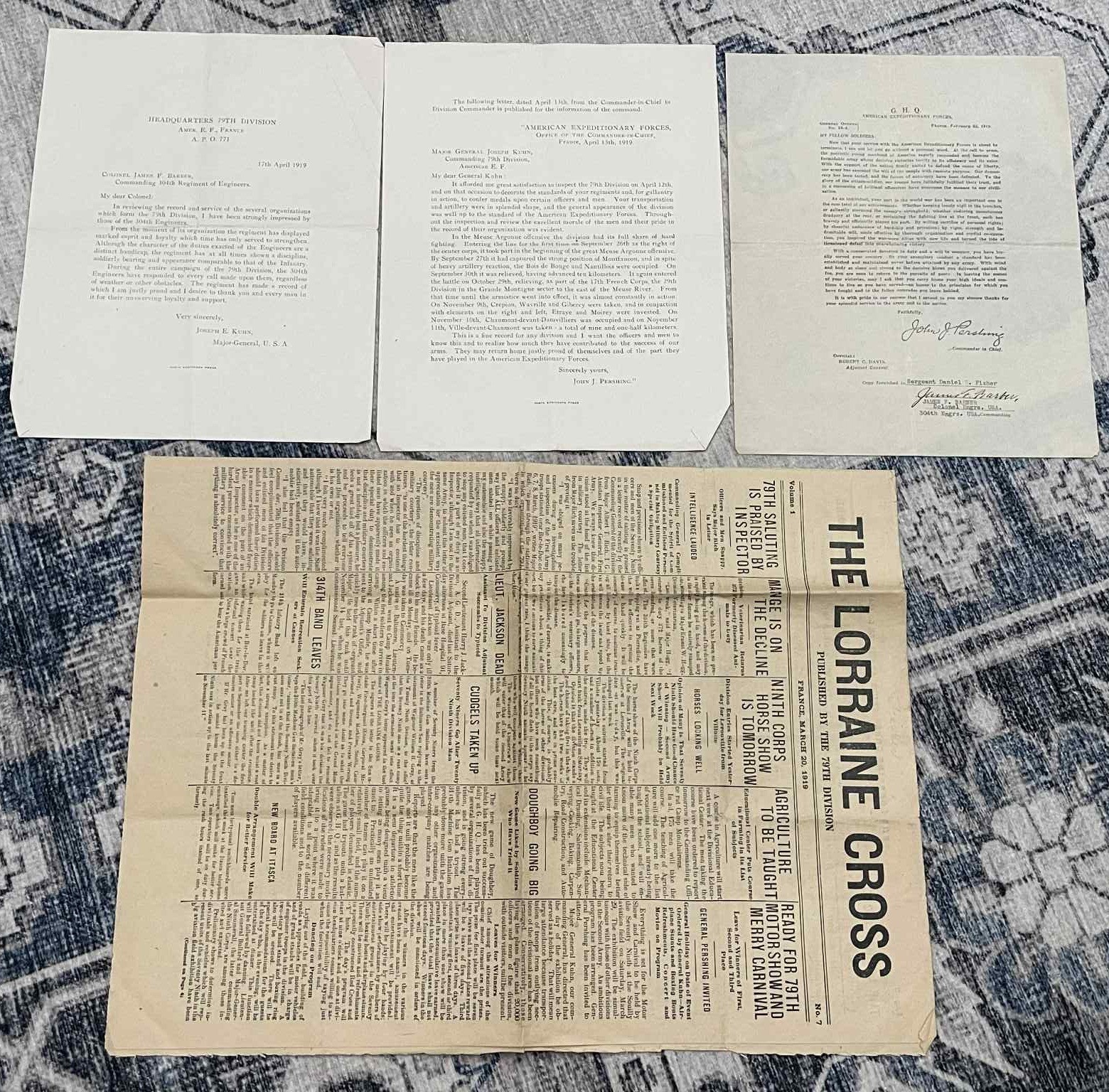 WW1 WWI Army Military 79th Division 304 Engineer AEF Document Grouping Newspaper