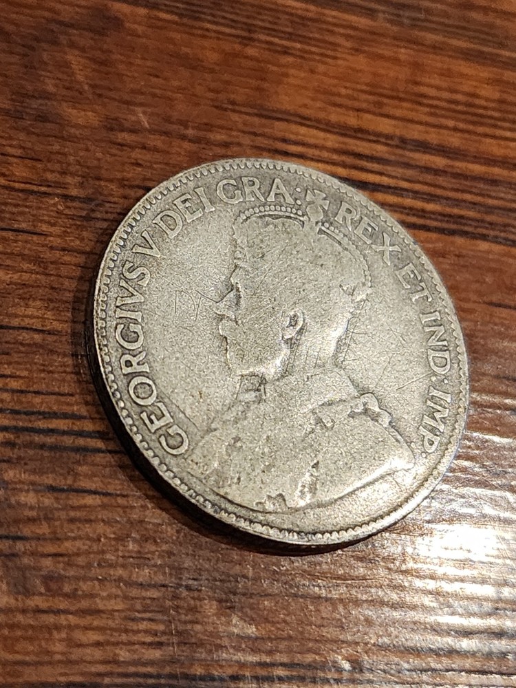 1920 Canada 25 Cents Silver Coin