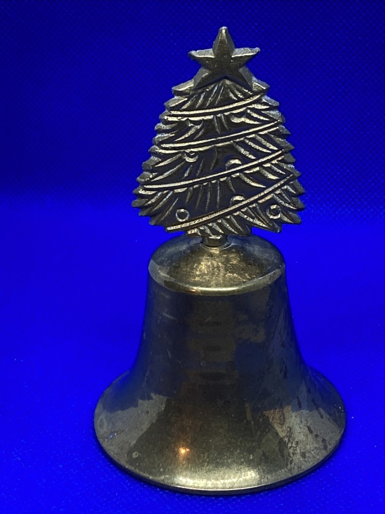 BRASS BELL HOLIDAY TREE HANDLE 4” tall