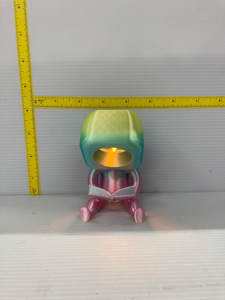 Book Reader Night Light Pastel Yellow/Pink/Teal