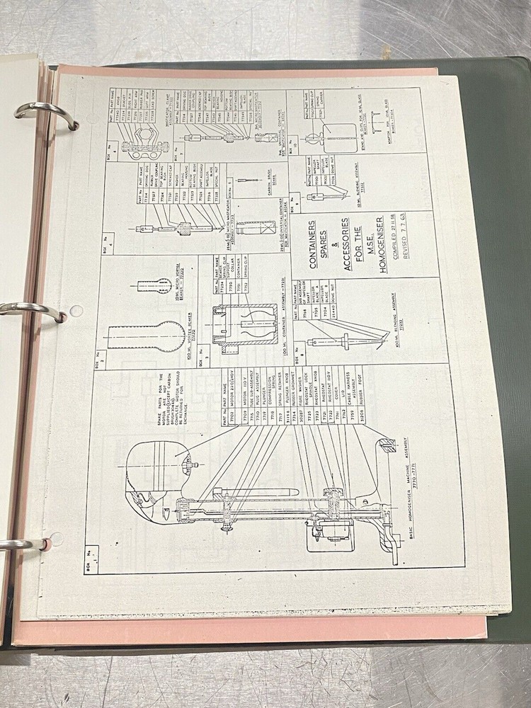 MSE Part List Centrifuges -Users Guide /Service Manual / Book