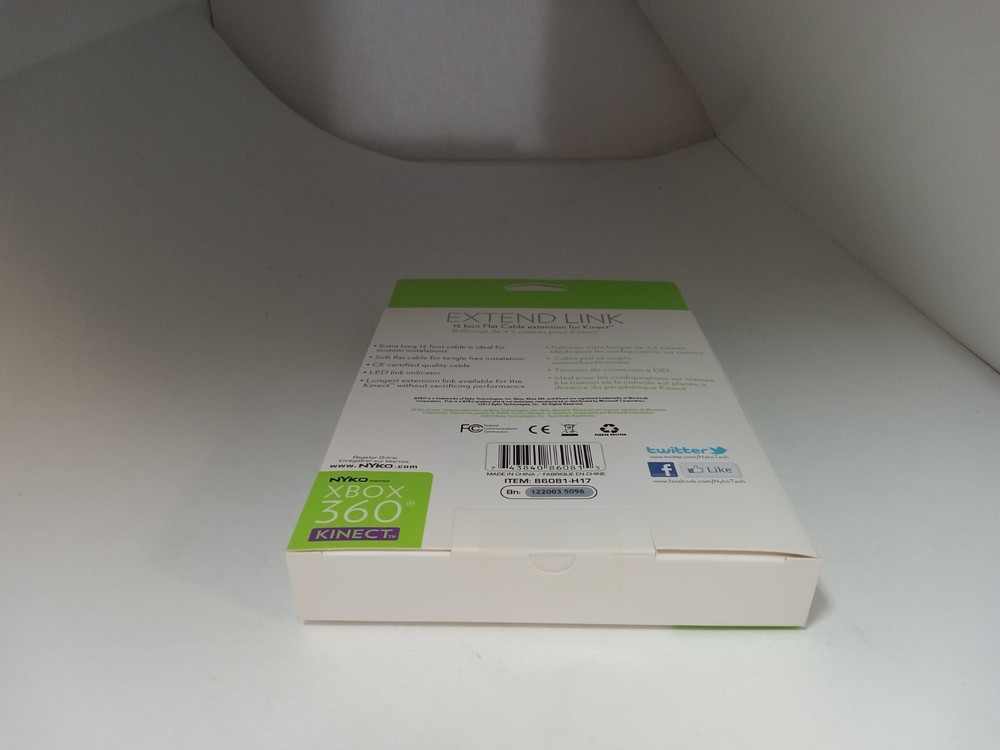 NEW NYKO EXTEND LINK Extra Long Flat 15FT KINECT Extension cable for XBOX 360 2B