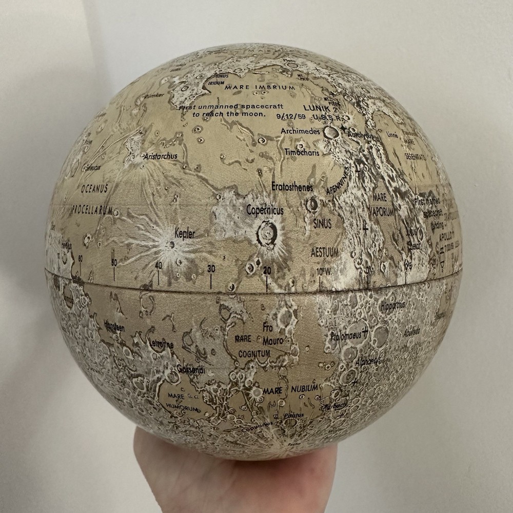 Vintage Replogle Celestial Globes Mars & Moon 6” Celestial
