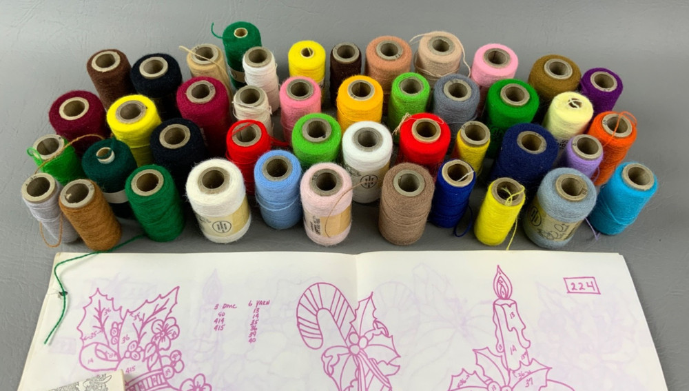 Vintage Punch Embroidery - Yarn, Punch Tools, Patterns