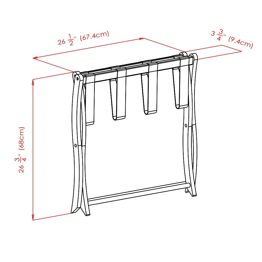 Scarlett Luggage Rack, Walnut Finish