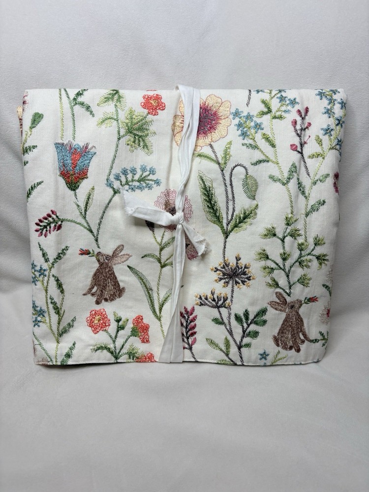 Pottery Barn  Spring Garden Embroidered Cotton Table Throw 50x50