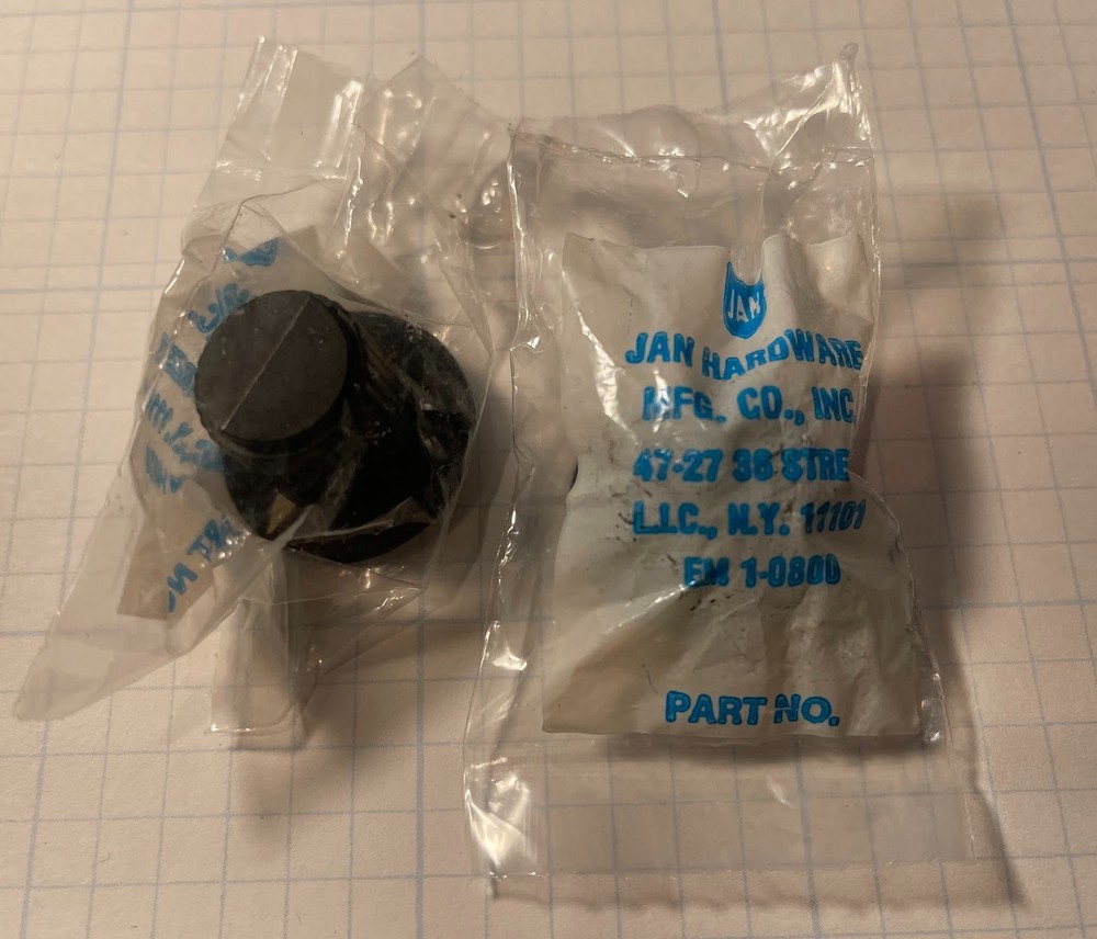 2 Mil-Spec Jan Hardware Co MS91528-101B Plastic Knobs 0.125" Shaft 2 Set Screws