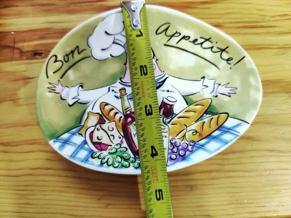 Mud Pie “Bon Appétit” Tracy S Flickinger Appetizer Small Bite Plates w/spreader
