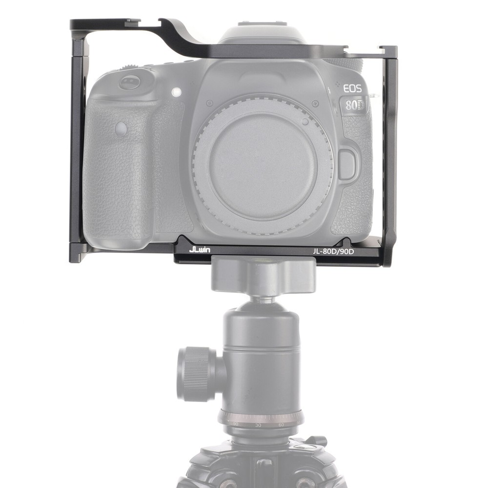 Camera Cage Rig w/ Cold Shoe with Top Handle Grip for Canon EOS 80D 90D Camera