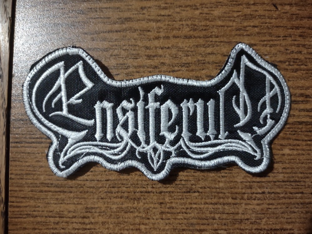 ENSIFERUM,SEW ON WHITE WITH WHITE BORDER EMBROIDERED PATCH