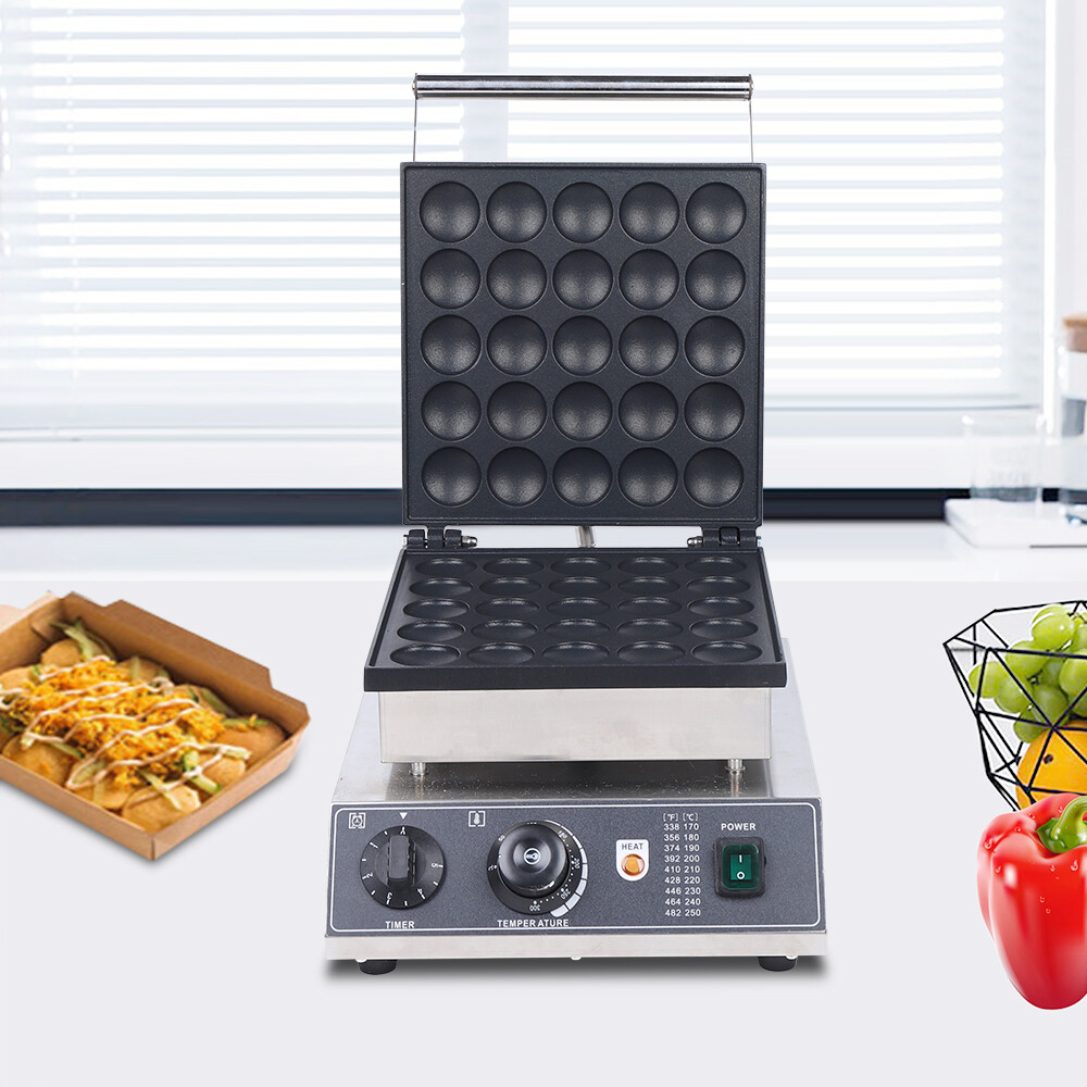 Mini Dutch Pancake Maker Poffertjes Machine for 25PCs Mini Round Pancakes