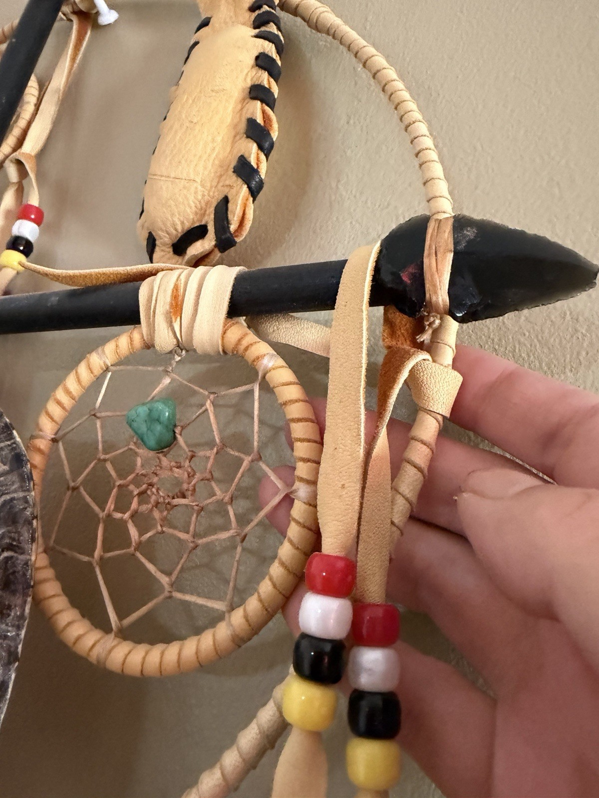Vintage Dream Catchers & Turtle Medicine Wheel Wall Art(Obsidian, turquoise）