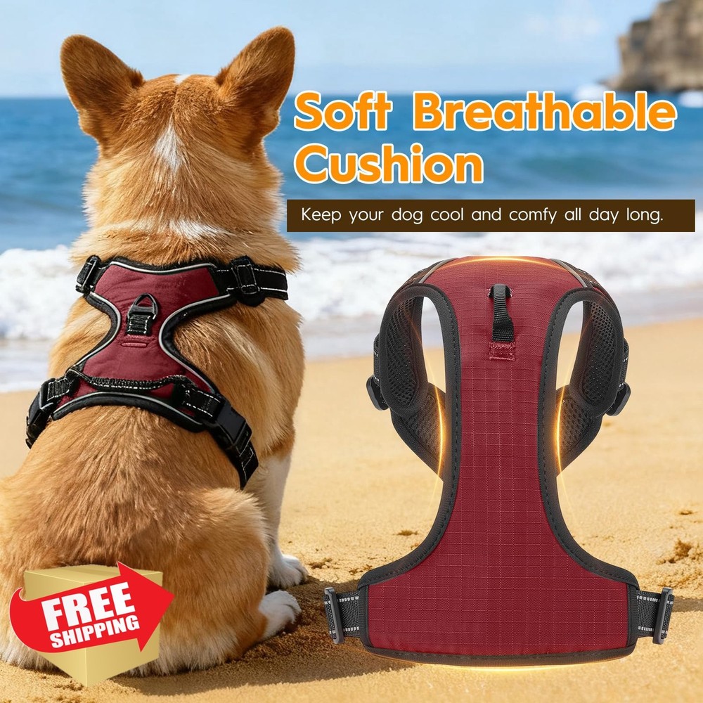 No Pull Dog Harness Reflective Padded Vest Easy Control Handle M/L