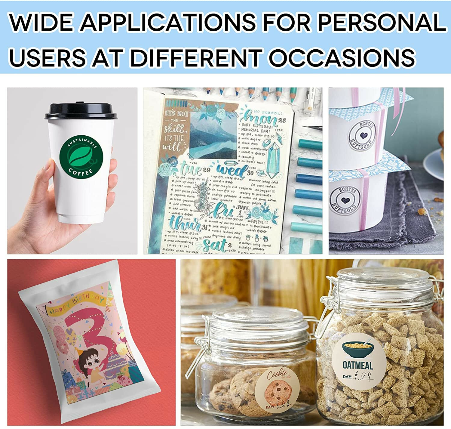 Koala Sticker Paper for Inkjet + Laser Printers 100 Full Sheets Shipping Label