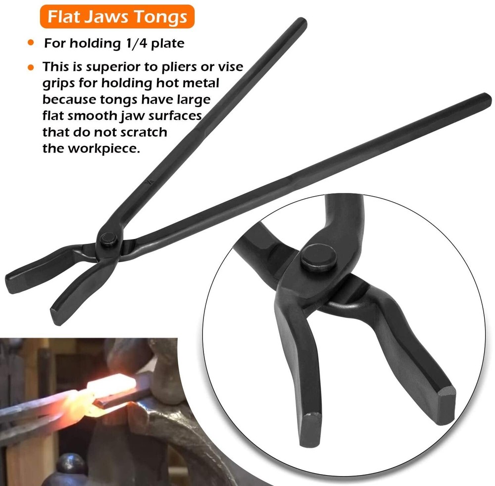 6Pc Beginner Blacksmith Tongs Blacksmith Forge Tong Tools Set Knife Making Tongs