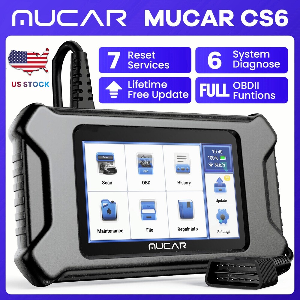 MUCAR CS6 Auto OBD2 Diagnostic Scan Tool Scanner Code Reader ABS SRS ECM TCM BCM