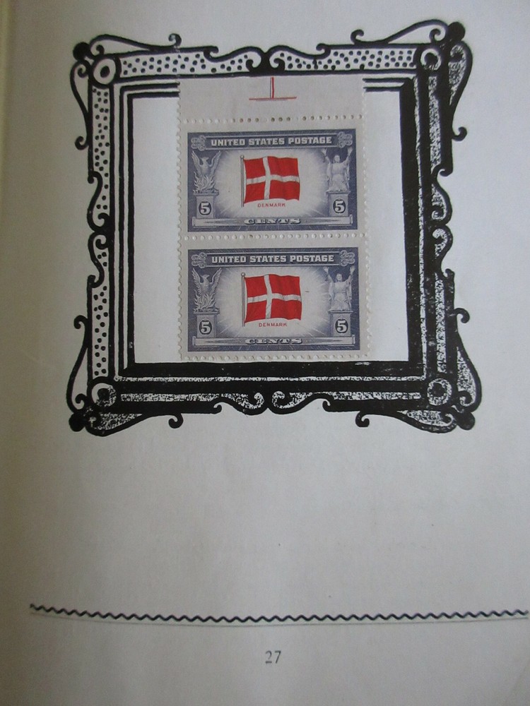 WW2 USA 1943 5 CENTS STAMP ALBUM OVERRUN UNCONQUERED COMPLETE FULL UNCANCELLED