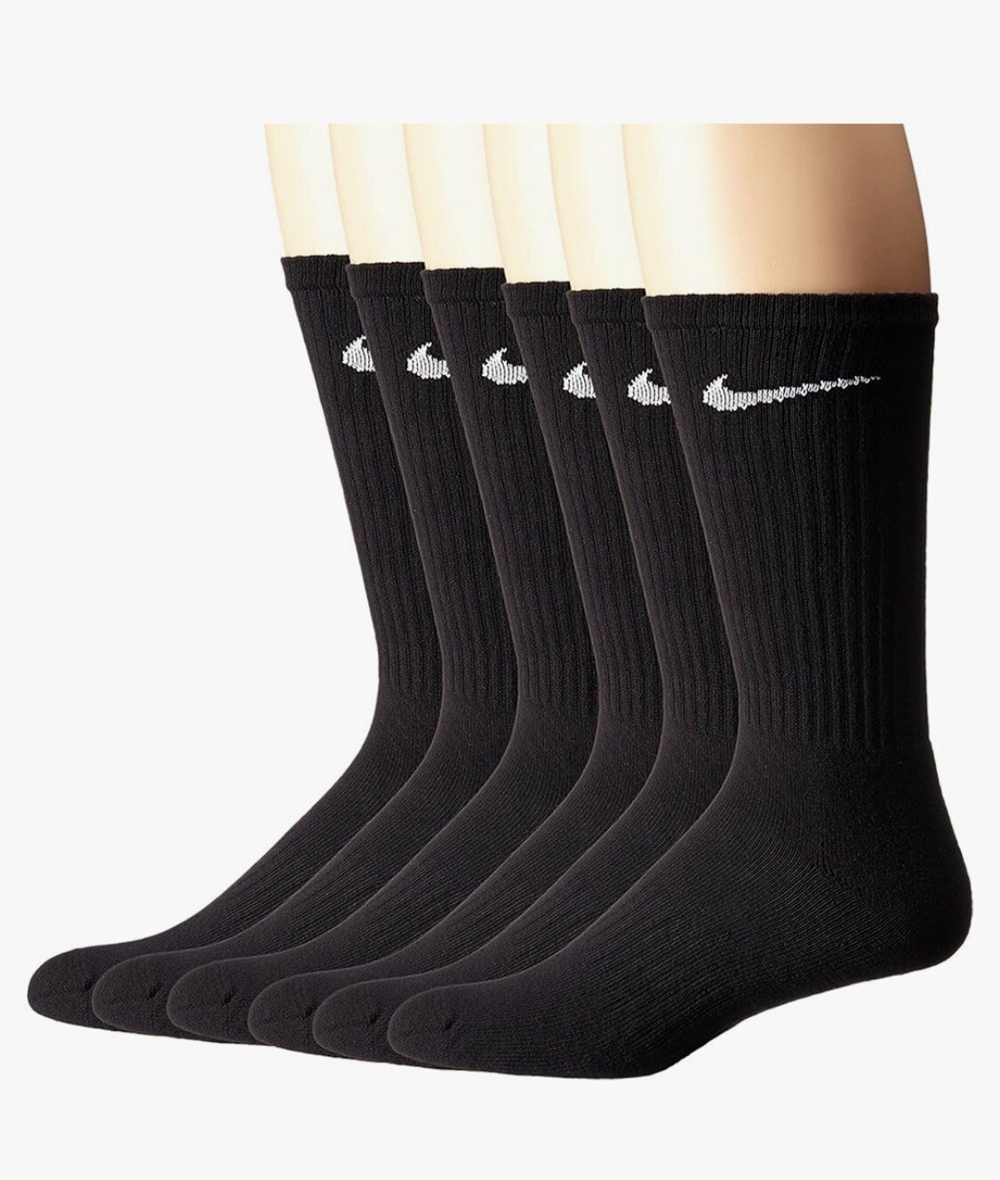 Nike Dri Fit Dry Cushioned Cotton Crew Socks 6 Pairs L