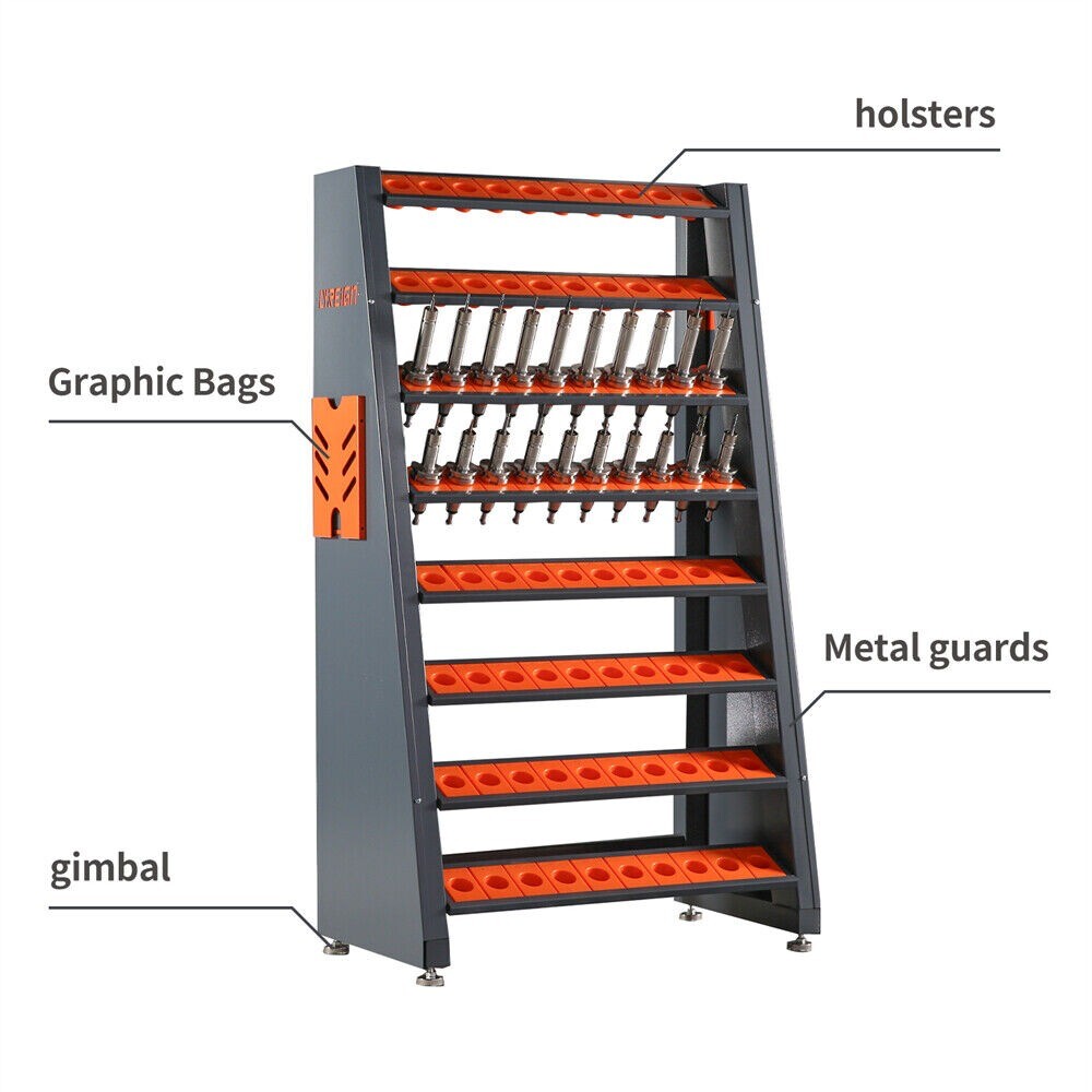 CAT40 CNC Tool Rack-80 Cap，8-Row Large-Capacity CNC Tool Storage Cabinet