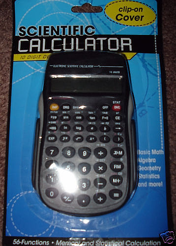 56 FUNCTION SCIENTIFIC CALCULATOR,W/ COVER,10 DIGIT,MEMORY & STATISTICAL CALCs,