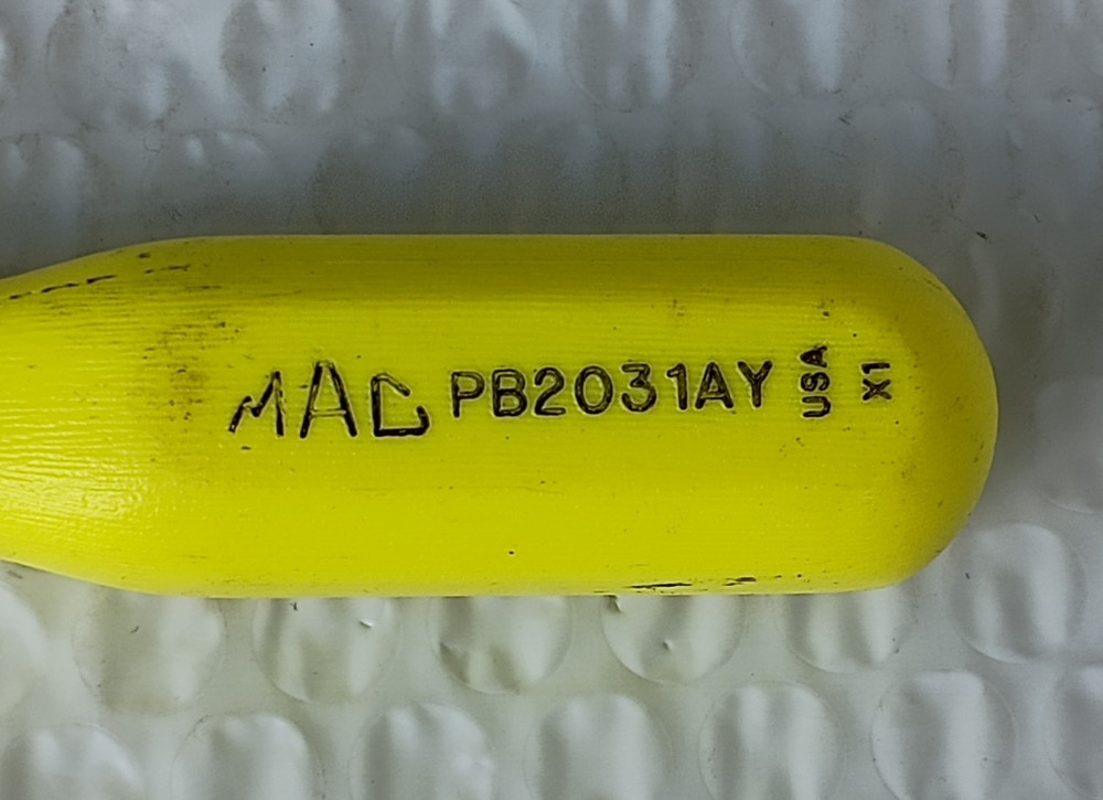 MAC TOOLS PB2031AY, #1 PHILLIPS TIP SCREWDRIVER 6.5” LONG.