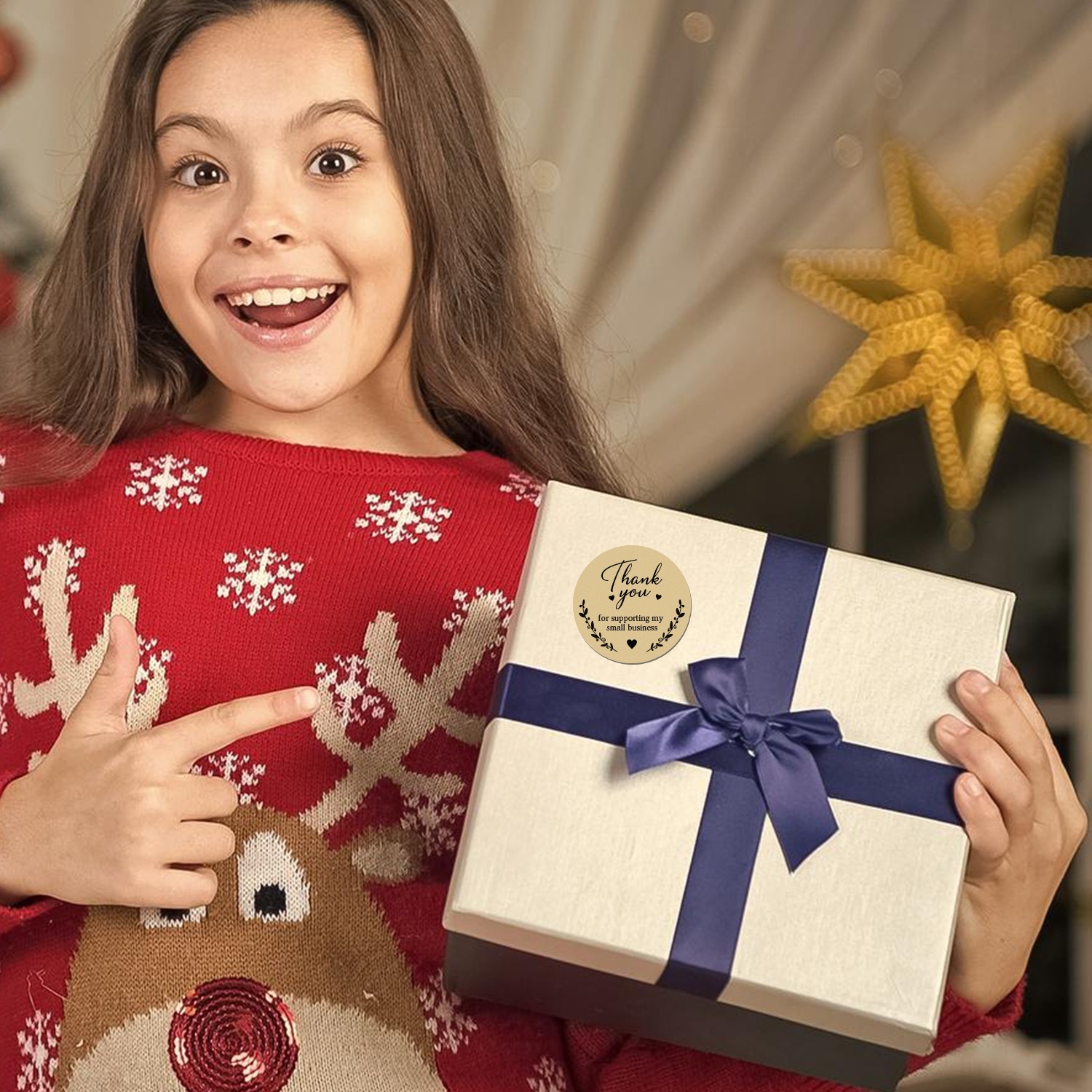 StickerJet Thank You for Supporting My Small Business Stickers 500 Pcs Roll 2x2"