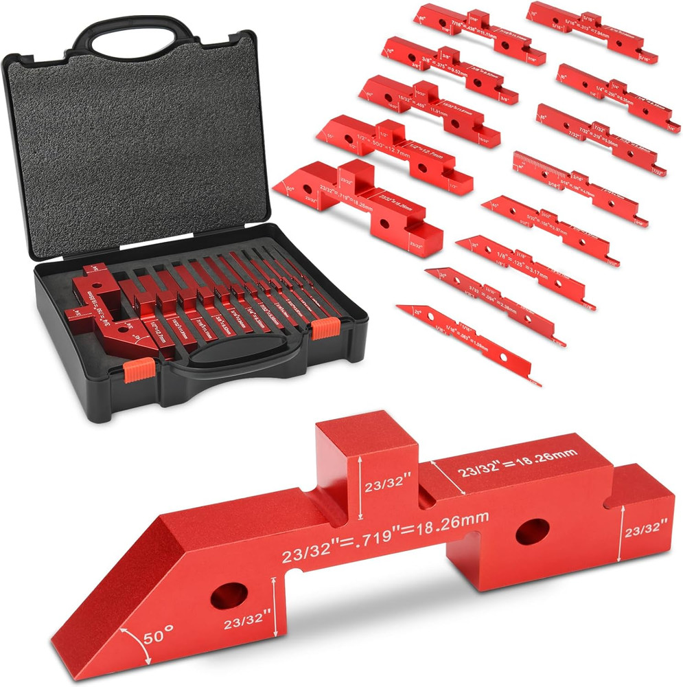 Table Setup Blocks for Woodworking, 14Pcs Aluminum Alloy Precision Set up Bars,