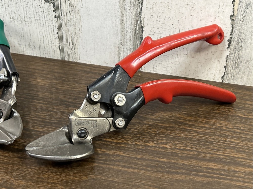 Prosnip Pair Offset Tin Snips Right & Left Cut W/Wire Cutter