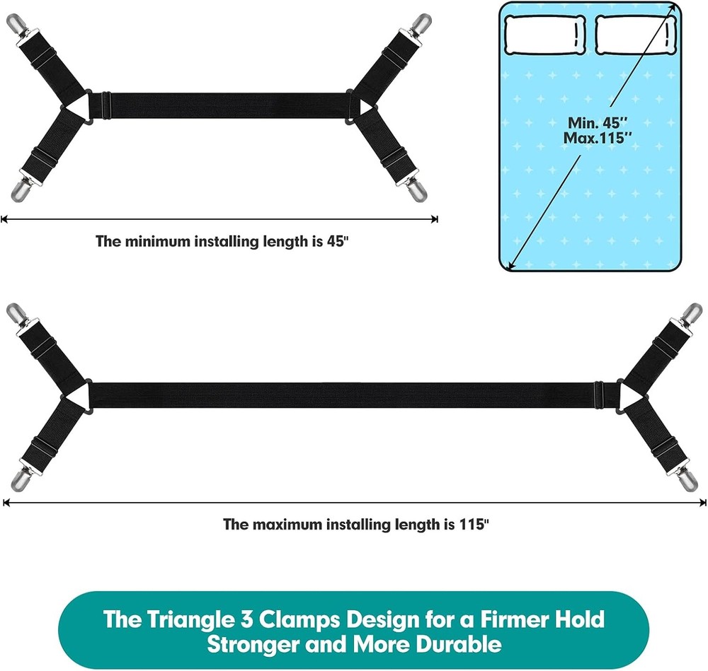 Fitted Bed Sheet Holder Straps Clips