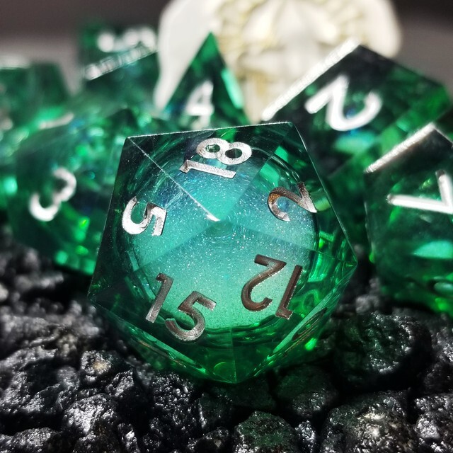 Sage's Forest Souls Liquid Core Sharp Edge Resin Dice Set