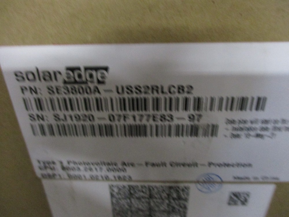 SolarEdge StorEdge Grid-Tied Single Phase 3800W - SE3800A-USS2RLCB2 SE3800A-USS