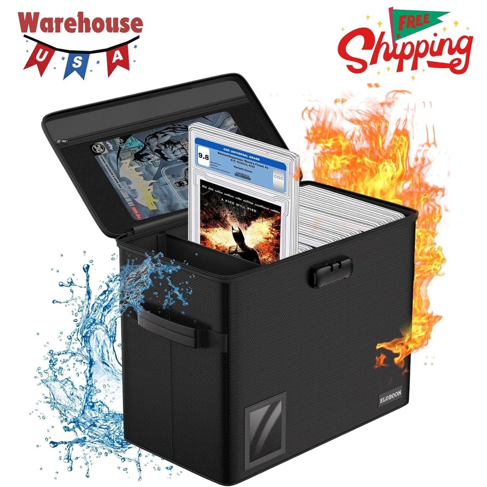 Graded Comic Book Storage for 30 Comics, Fireproof & Water-Resistant