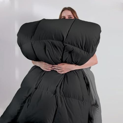 Comforter Size, Reversible Duvet Full Black/Gray Lightweight Comforter